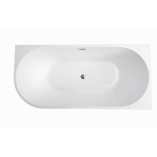 Baignoire d'angle NONNA cannelée 80x170cm Blanc - Angle à droite C-4239-17 - Dessus
