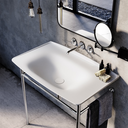 Vasque Lavabo NEW YORKER 80cm Blanc brillant - Sans perçage