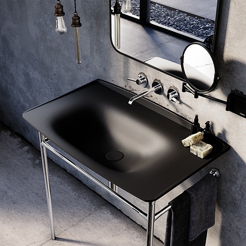 Vasque Lavabo NEW YORKER 80cm Noir mat - Sans perçage