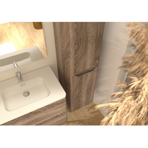 Meuble double vasque LUNA Bois Foncé 140cm avec miroir KATHY Luna-140-bois foncé_1