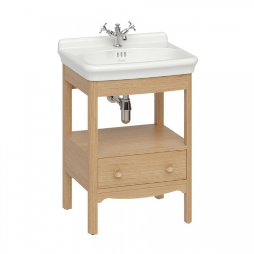 Vasque en céramique rétro GUILD 62cm - 1 Trou de robinetterie GU6500xxx Light Oak