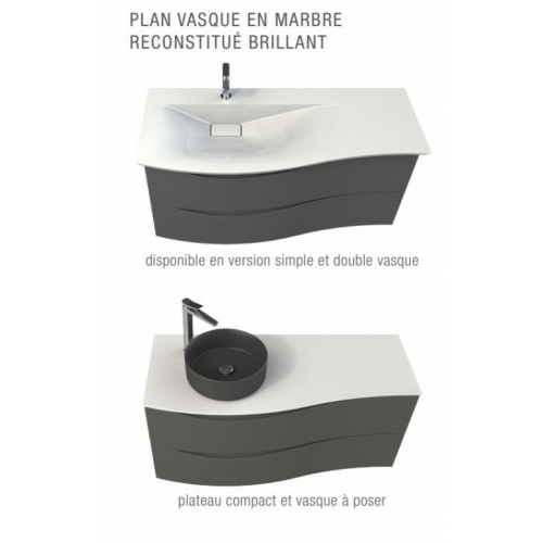 Meuble de salle de bain CURL 146 cm Vert Sauge CURL Vasque