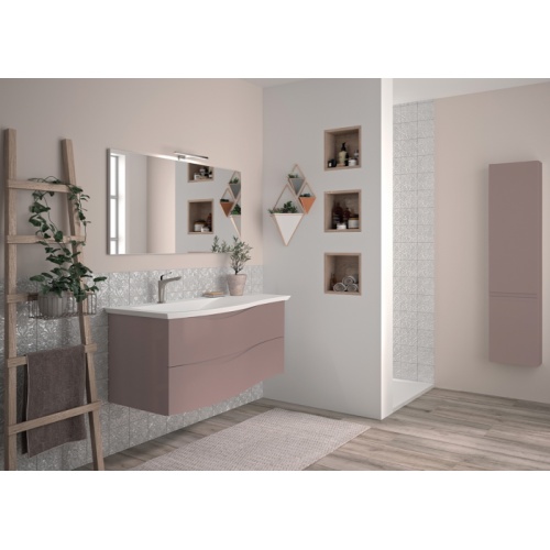 Meuble de salle de bain CURL 126 cm Myrtille satiné CURL-amb07