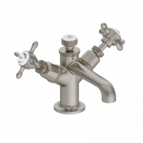 Mélangeur de lavabo rétro GUILD monotrou Nickel Brossé
