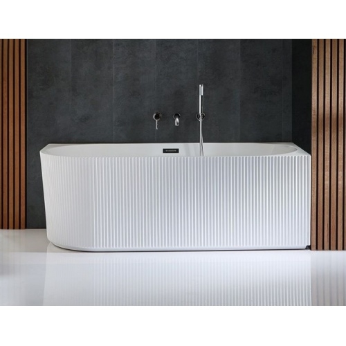 Baignoire d'angle NONNA cannelée 80x170cm Blanc - Angle à droite