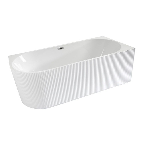 Baignoire d'angle NONNA cannelée 80x170cm Blanc - Angle à droite C-4239-17_4