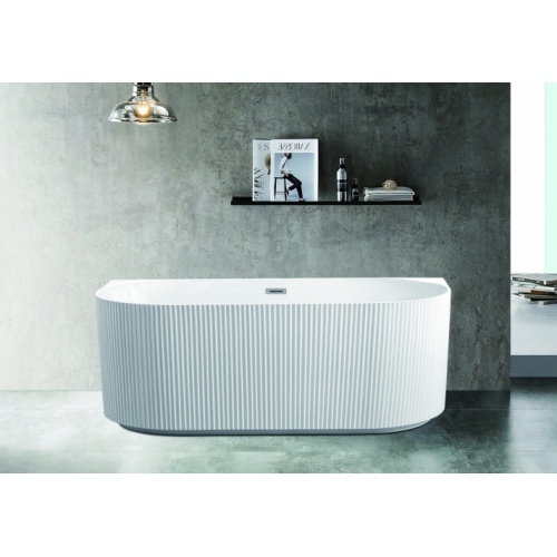 Baignoire semi-ilot NONNA cannelée 80x170cm Blanc