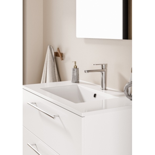 Meuble de salle de bain NEPTUNE Blanc 80 cm - Miroir LITE Neptune 80 - Cote - Blanc