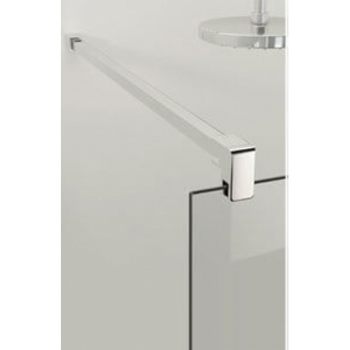Paroi de douche fixe OT2000 Transparent - Chromé - 140cm detail-barre-multiposition-chrome-noir-profiltek