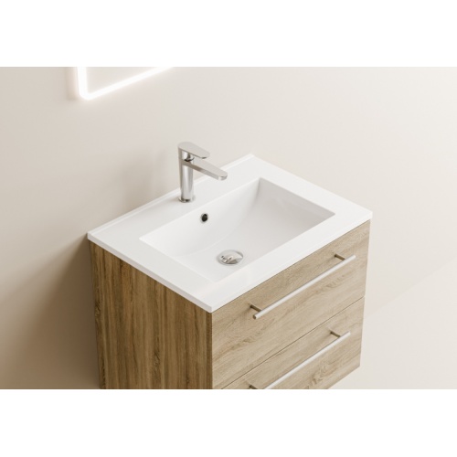 Meuble NEPTUNE Bois Clair 60 cm - Miroir Slim Neptune 60 - Vasque - Bois clair