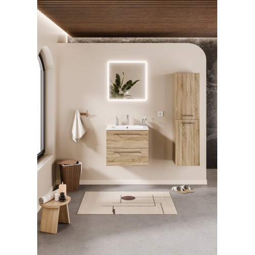 Meuble NEPTUNE Bois Clair 60 cm - Miroir Reflet