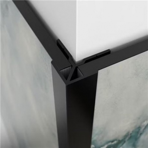 Profilé en L pour montage en angle sortant panneau mural KINEWALL - Hauteur 202 cm - Noir intense grainé**