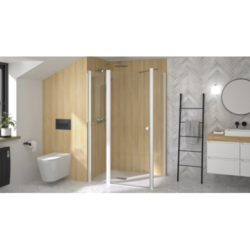 Porte pivotante SUPRA P sans seuil- Blanc - 120cm - En angle
