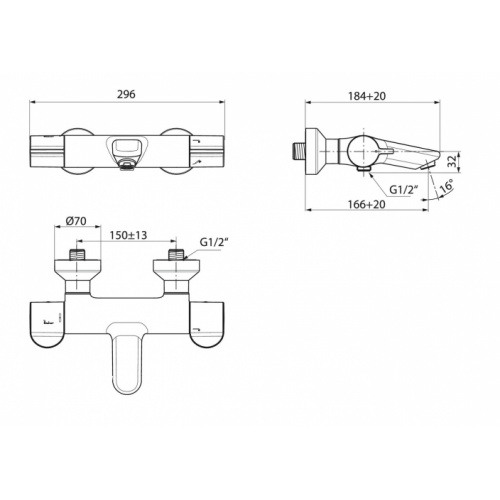 Mitigeur thermostatique bain/douche OKYRIS Pro Safe OkyrisPro_D2485