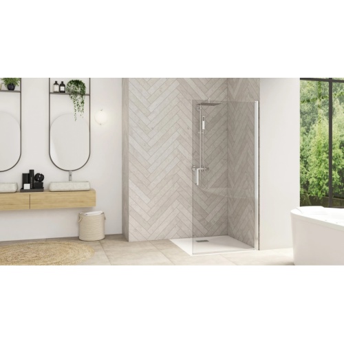 Paroi simple pivotante SOLO P Chromé - Transparent - 85cm SOLO P Chromé-2