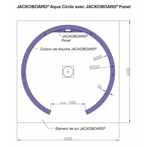 Plaque de renfort Panel Jackoboard Aqua Circle avec Panel