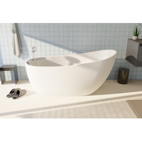 Baignoire ilot autoportante BALI 170x75 cm avec robinetterie intégrée