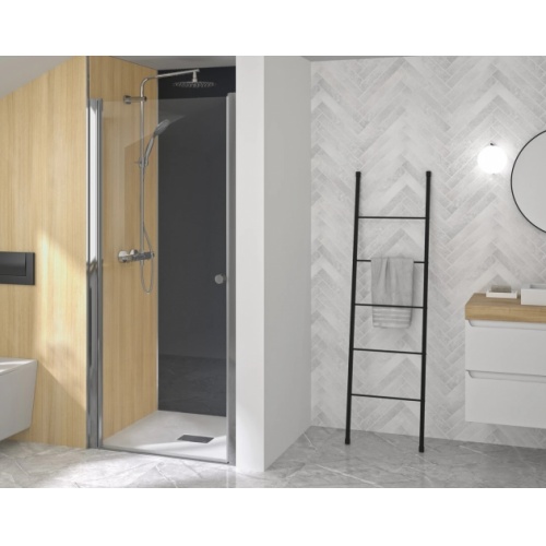 Porte pivotante SUPRA P sans seuil- Chromé - 80cm - En niche