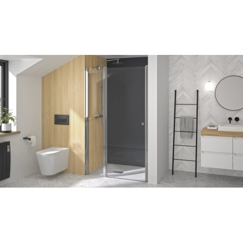 Porte pivotante SUPRA P sans seuil- Chromé - 120cm - En niche
