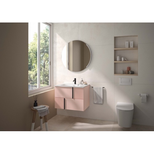 Meuble de salle de bain CANOPEE Laque Rose pâle satiné