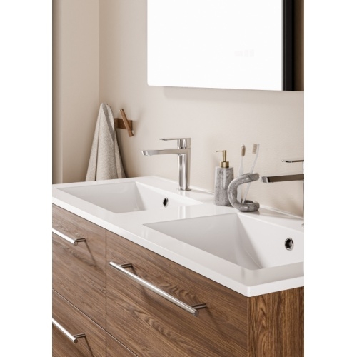 Meuble double vasque NEPTUNE Héritage Chêne 120 - Miroir Reflet Neptune 120 - Cote - Heritage chene