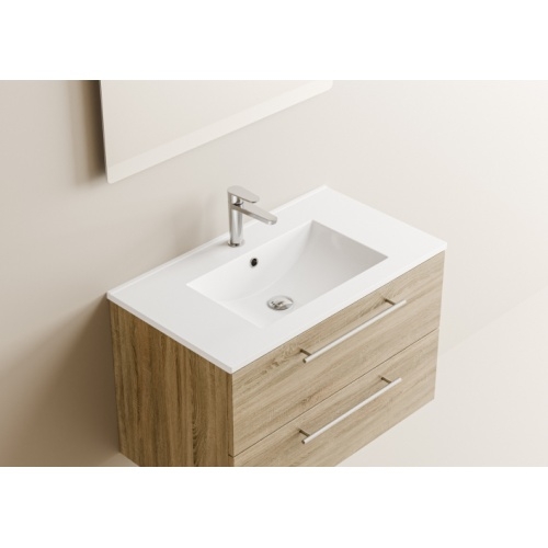 Meuble NEPTUNE 80 Bois Clair - Miroir Reflet Neptune 80 - Vasque - Bois clair