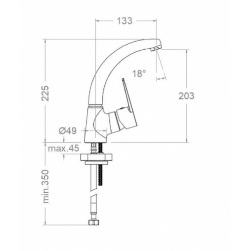 Mitigeur lavabo TITANIUM bec orientable Chromé - 181101CC 181101CC Schéma