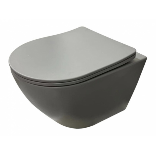 Cuvette suspendue sans bride KELOS Flush Gris Clair avec abattant Kelos gris clair4