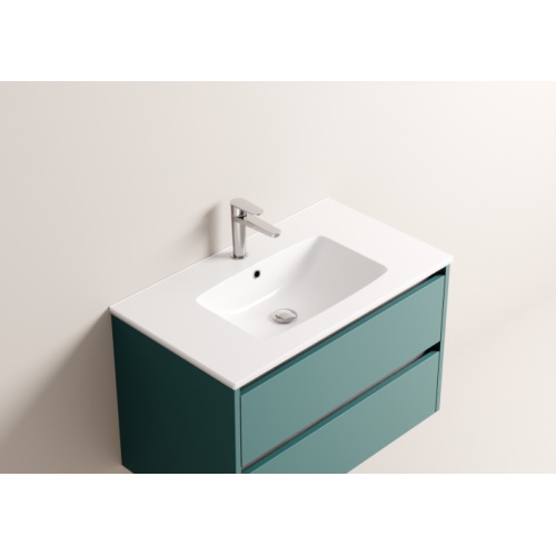 Meuble vasque JUPITER 3.0 Bleu Canard 80 cm - SANS miroir Jupiter 80 - Vasque LAVA - Bleu canard
