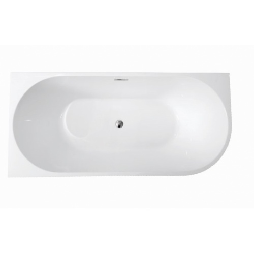 Baignoire d'angle NONNA cannelée 80x170cm Blanc - Angle à gauche C-4239 Dessus - Gauche
