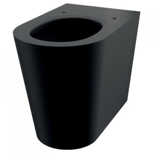 WC à poser au sol en Inox S21 P Noir Mat