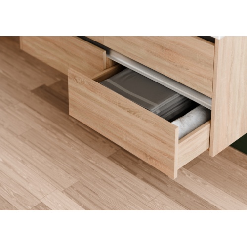 Meuble double vasque JUPITER 3.0 Bois Clair 120cm - Sans miroir Jupiter 120 - Tiroir - Bois clair