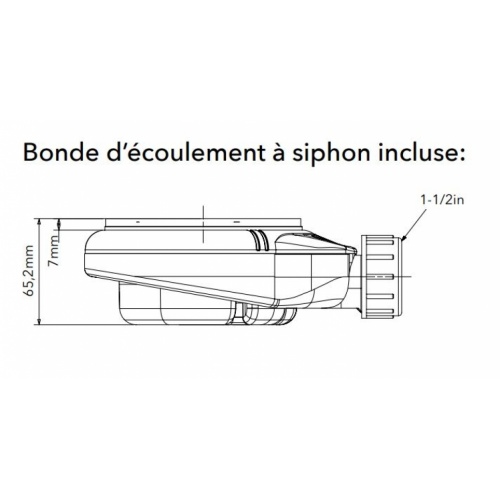 Receveur de douche ISLA Anthracite 90x160cm Bonde