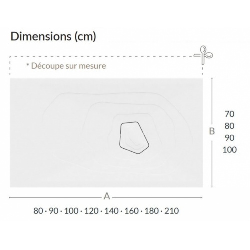 Receveur de douche ISLA Anthracite 90x160cm Dimensions