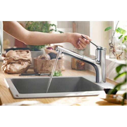 Mitigeur de cuisine Zesis M33 avec douchette extractible 2 jets Chromé 74800000_1