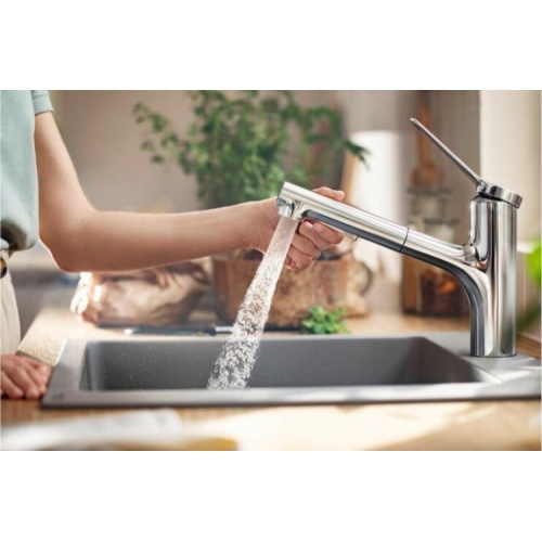 Mitigeur de cuisine Zesis M33 avec douchette extractible 2 jets Chromé 74800000_2