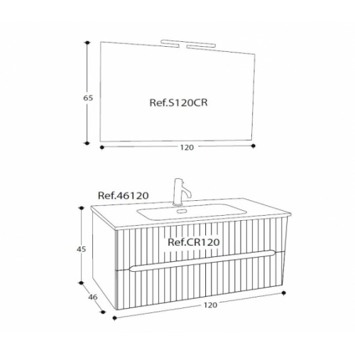 Meuble de salle de bains CIRCE Sable 120cm - Comp. 6 CIRCE Comp 6
