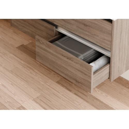 Meuble double vasque JUPITER 3.0 Bois Foncé 120 cm avec Miroir REFLET Jupiter 120 - Tiroir - Bois fonce