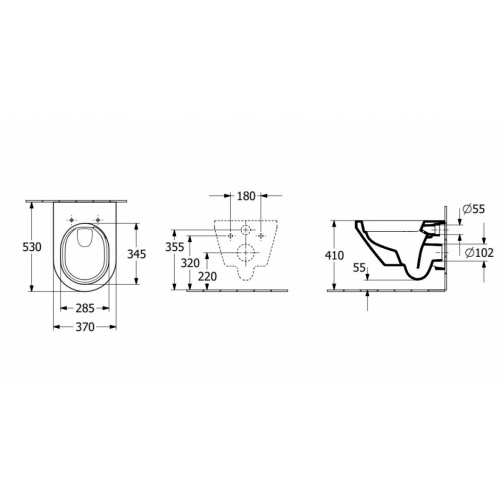 Pack WC Grohe Rapid SL + Cuvette Architectura TwistFlush + Plaque Blanche* 5684CL01_Schéma