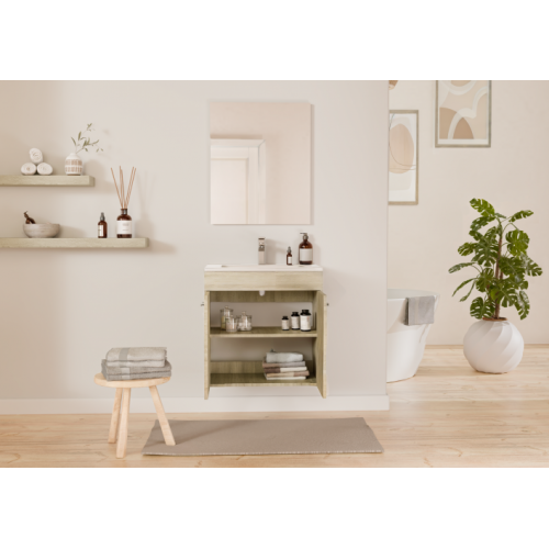 Meuble de salle de bain TIXIKIT 60 en kit - 2 portes - Bois Clair TIXIT_60_PORTES_BOIS_CLAIR_OUVERTES