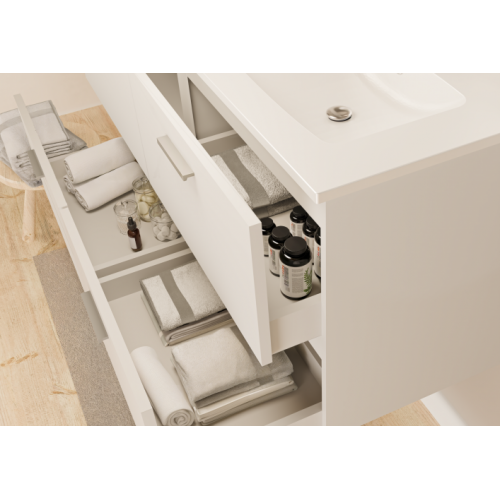 Meuble de salle de bain TIXIKIT 120 en kit Blanc TIXIT_120_TIROIRS_BLANC_OUVERT