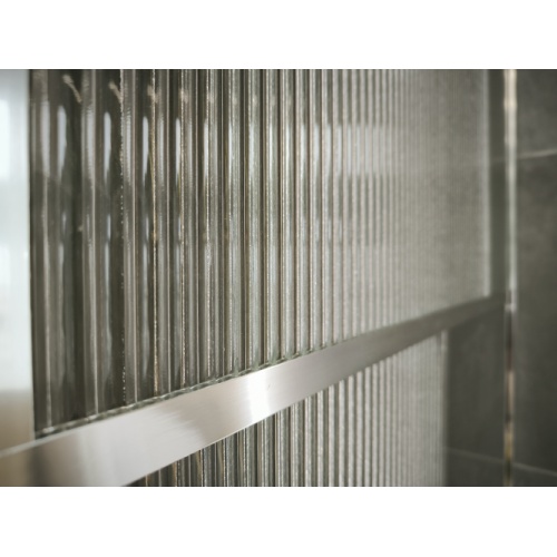 Paroi de Douche Fixe ART DECO - Verre en Relief & Profilé Nickel Brossé - L120cm ART DECO Inox (2) Paroi de Douche Fixe ART DECO - Verre en Relief & Profilé Nickel Brossé - L120cm ART DECO Inox (2)