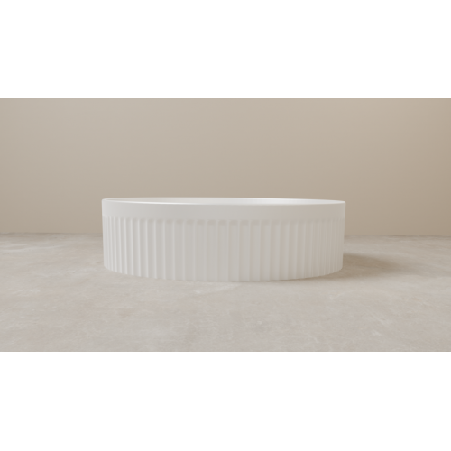 Vasque à poser cannelée BEYOND Ø 40 cm Blanc brillant VASQUE-1_VUE_FACE_SANITAIRE Vasque à poser cannelée BEYOND Ø 40 cm Blanc brillant VASQUE-1_VUE_FACE_SANITAIRE