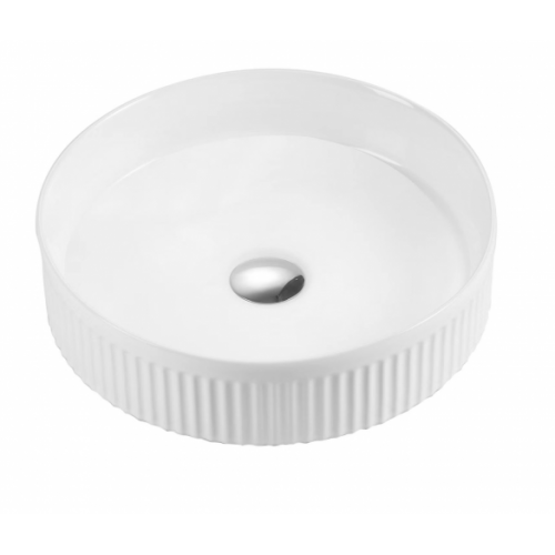 Vasque à poser cannelée BEYOND Ø 40 cm Blanc Mat Image4 Vasque à poser cannelée BEYOND Ø 40 cm Blanc Mat Image4