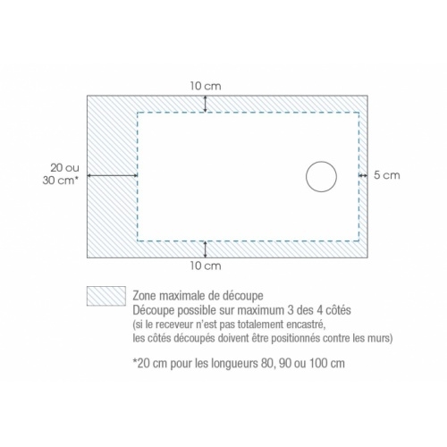 Receveur KINESURF NOVA Gris anthracite mat 160x70cm kinesurf-nova Découpe