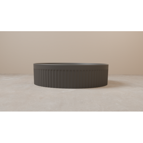 Vasque à poser cannelée BEYOND Ø 40 cm Gris Foncé Mat Vasque1 GRIS ANTHARCITE- Sanitaire - vue FACE Vasque à poser cannelée BEYOND Ø 40 cm Gris Foncé Mat Vasque1 GRIS ANTHARCITE- Sanitaire - vue FACE
