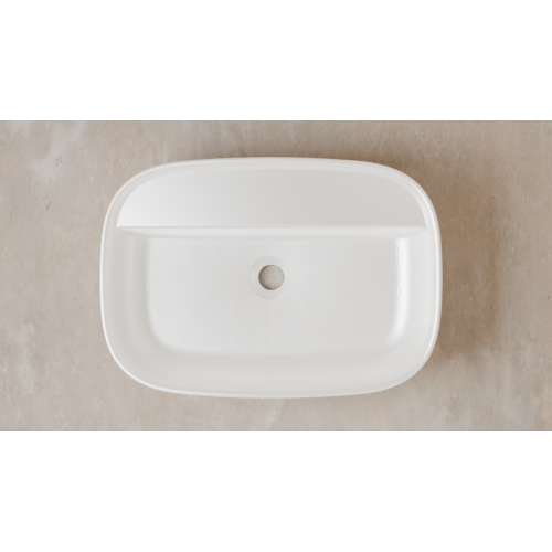 Vasque à poser SQUARE 55x38cm Blanc brillant VASQUE2- SANITAIRE - VUE DESSUS Vasque à poser SQUARE 55x38cm Blanc brillant VASQUE2- SANITAIRE - VUE DESSUS