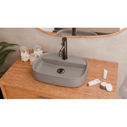 Vasque à poser SQUARE 55x38cm Gris clair mat Vasque à poser SQUARE 55x38cm Gris clair mat