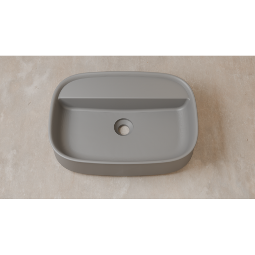 Vasque à poser SQUARE 55x38cm Gris clair mat Vasque2 GRIS CLAIR - Sanitaire - vue DIAGONALE Vasque à poser SQUARE 55x38cm Gris clair mat Vasque2 GRIS CLAIR - Sanitaire - vue DIAGONALE