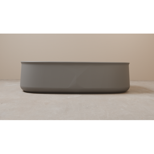 Vasque à poser SQUARE 55x38cm Gris clair mat VASQUE 2 - Sanitaire - vue face Vasque à poser SQUARE 55x38cm Gris clair mat VASQUE 2 - Sanitaire - vue face